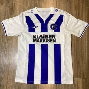 KSC Karlsruher SC 2015-2016 White & Blue Striped Soccer – Size L – Pre-Owned